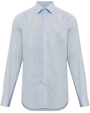 Etro Katoenen Overhemd Met Geborduurd Logo - Blauw