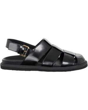 Moschino Flat Sandals - Black