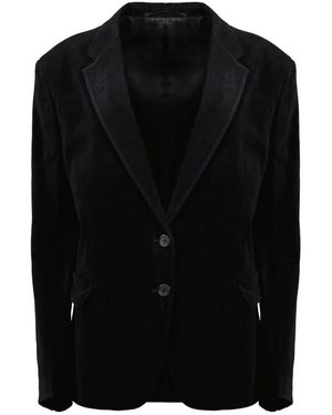 Prada Enkelrijige Fluwelen Blazer - Zwart