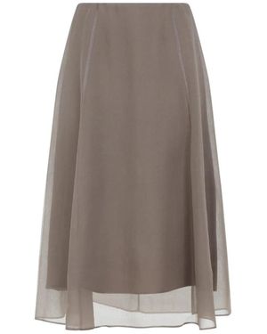 Brunello Cucinelli Tulle Rok - Grijs