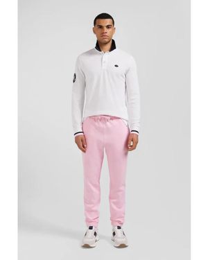 Eden Park Polo a maniche lunghe in piqué di cotone - Bianco