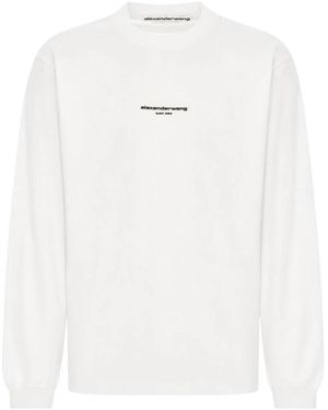 Alexander Wang Logo Print Langarmshirt - Weiß
