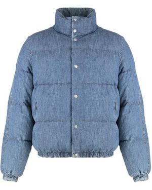 Dolce & Gabbana Cotton Denim Gewatteerde Jas - Blauw
