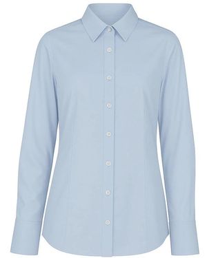 Loro Piana Himmelblaue Baumwoll-Damenbluse