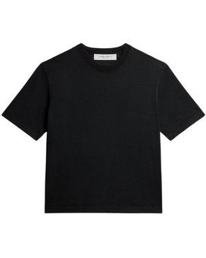 Golden Goose Tops ,Zwart ,Katoen Relaxed Fit Logo Patch Tee