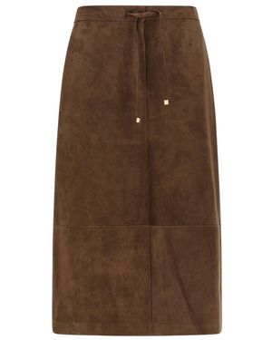 Max Mara Rokken ,Bruin ,Leer S Smm Gazza Midi Rok