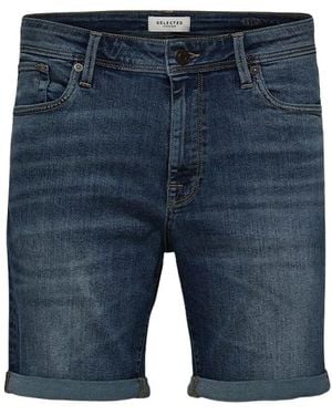 SELECTED Korte Broeken ,Blauw ,Denim Denim Shorts