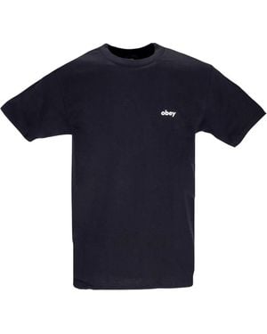 Obey Lower Case Classic Tee - Blauw