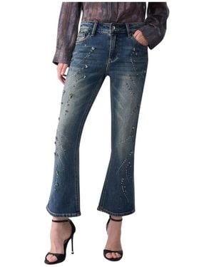 Liu Jo Cropped Flare Jeans - Blau
