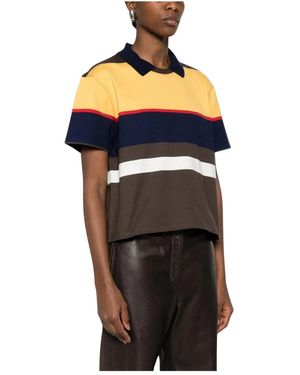 Versace Tops ,Veelkleurig ,Katoen Gestreepte Poloshirt - Zwart