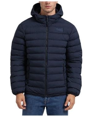 EA7 Jassen ,Blauw ,Gewatteerd Jack Met Rits En Capuchon