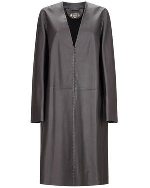 Fendi Single-Breasted Coats - Grey