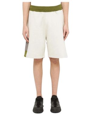 A_COLD_WALL* Korte Broeken ,Wit ,Katoen Shorts Met Tweekleurig Paneel - Naturel