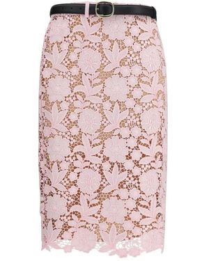 Self-Portrait Lace Midi Skirt - Roze