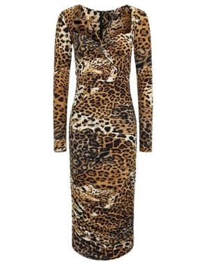Roberto Cavalli Midi Dresses - Natural