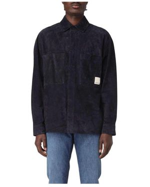 Emporio Armani Blaue Wildleder-Patch-Blazer