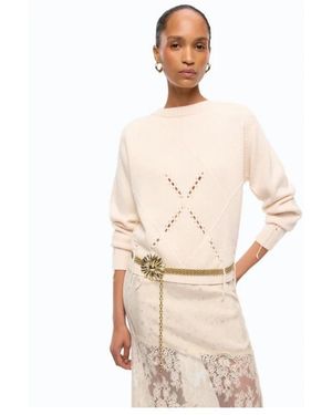 Pinko Round-Neck Knitwear - Natural