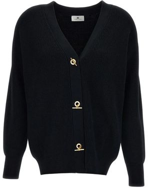 Elisabetta Franchi Truien & Vesten ,Zwart ,Maglia Tricot - Blauw