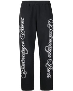 Balenciaga Cursive Baggy Pants - Grau