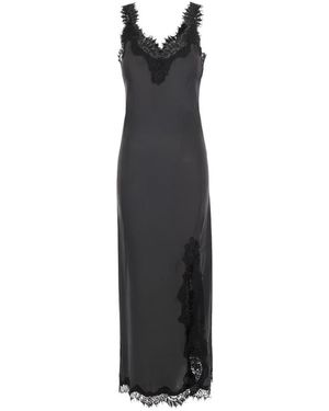 Gold Hawk Langes Spitzenkleid - Schwarz