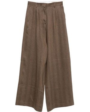 Officine Generale Wide Trousers - Marrón
