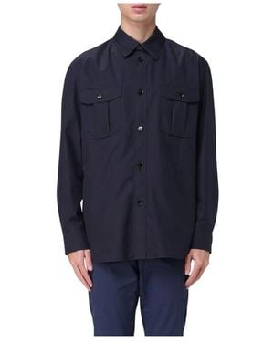 Brioni Langarmhemd Mit Taschen - Blau