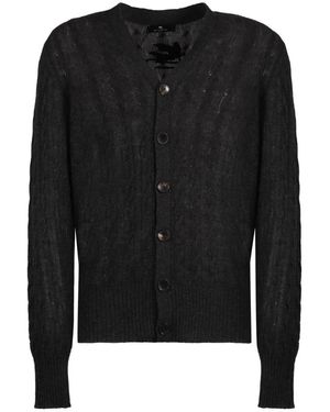 Etro Cardigan in cashmere a maglia a trecce - Nero