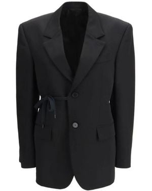 Balenciaga Jassen ,Zwart ,Wol Tailored Wool Jacket