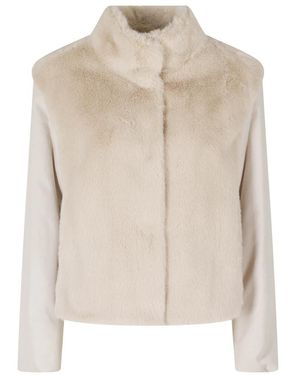 Herno Faux Fur &Amp; Shearling Jassen - Naturel