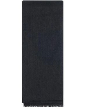 Brunello Cucinelli Eleganter Seiden-Kaschmirschal Mit Seitenschlägen - Blau
