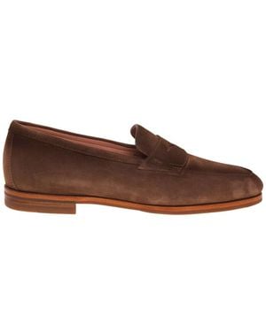 Santoni Schoenen ,Bruin ,Leer Penny Loafer