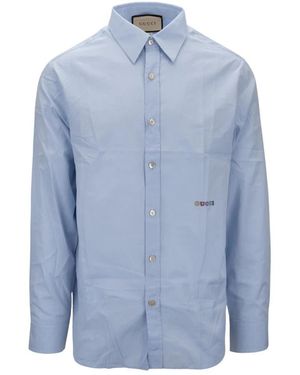 Gucci Overhemden ,Blauw ,Katoen Shirt