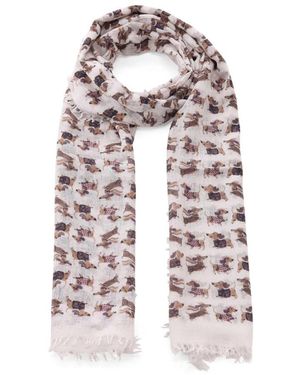 Hemisphere Accessoires ,Wit ,Wol Zijdeachtige Sjaals - Roze