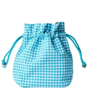 Ganni Tassen ,Blauw ,Katoen Bou Checked Pouch