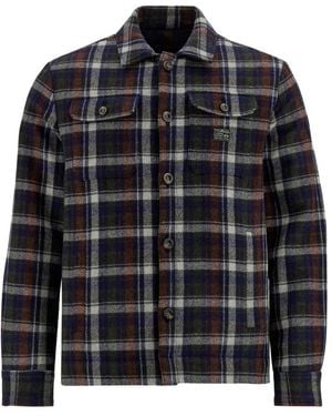La Martina Jassen ,Blauw ,Wol Gepolsterd Tartan Jack - Zwart