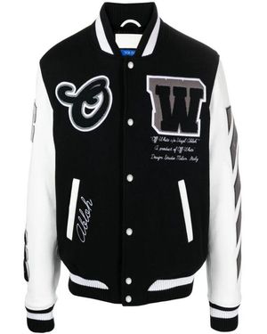 Off-White c/o Virgil Abloh Lea Collegejacke - Schwarz