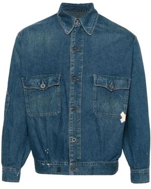 Maison Margiela Jassen ,Blauw ,Leer Gedistilleerde Denim Jas