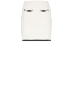 Self-Portrait Ivory Cotton Mini Skirt - White