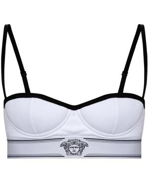 Versace Ondergoed ,Wit ,Katoen Medusa Head Beha - Grijs