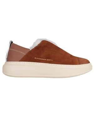 Alexander Smith Schoenen ,Bruin ,Leer Wembley Slip-On