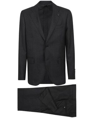 Lardini Schwarzer Anzug Eleganter Stil Aw25