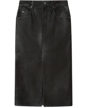 Isabel Marant Rokken ,Zwart ,Leer Bisane Rok