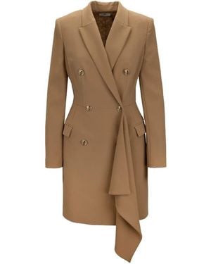 コート ELISABETTA FRANCHI Woman Coat Camel CP54D 032 Elisabetta Franchi Outlet: Coat woman - Steel | Elisabetta