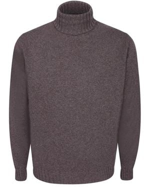 Dell'Oglio Gerippter Rollkragenpullover - Grau