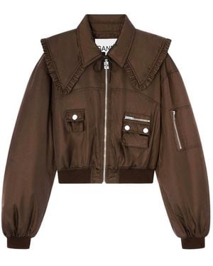 Ganni Bomber Jackets - Brown