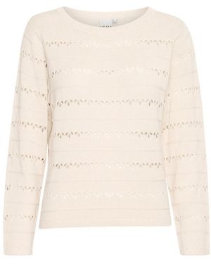 Ichi Round-Neck Knitwear - Natural