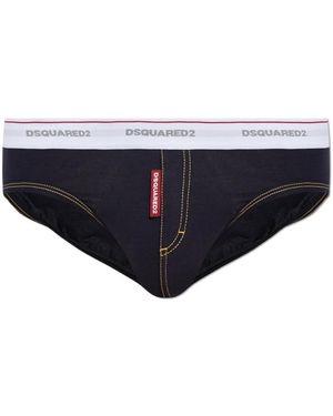 DSquared² Katoenen Slips Met Logo - Zwart