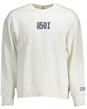 Levi's Baumwollpullover Mit Gesticktem Logo Und Rundhalsausschnitt - Weiß