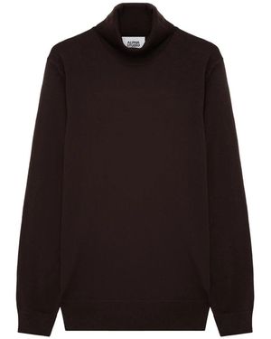 Alpha Studio Schmaler Rollkragenpullover - Schwarz