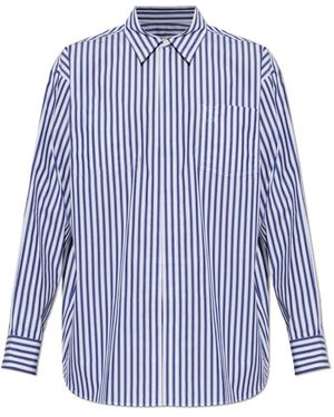 Ami Paris Baumwollhemd Mit Streifen - Blau